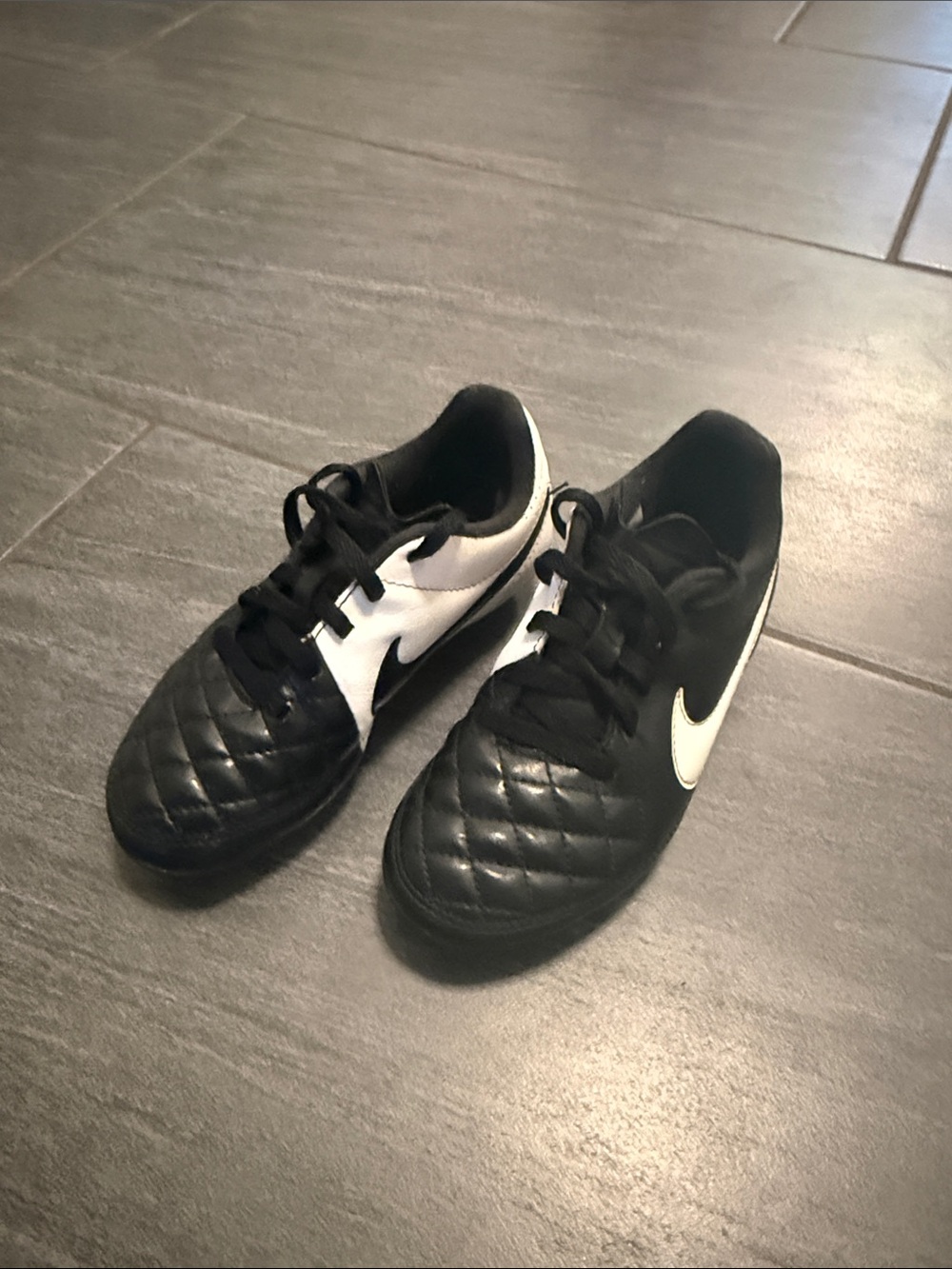 Nike Black and White Quilted Soccer Shoes